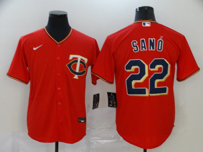 Men Minnesota Twins 22 Sano Red Nike Game MLB Jerseys